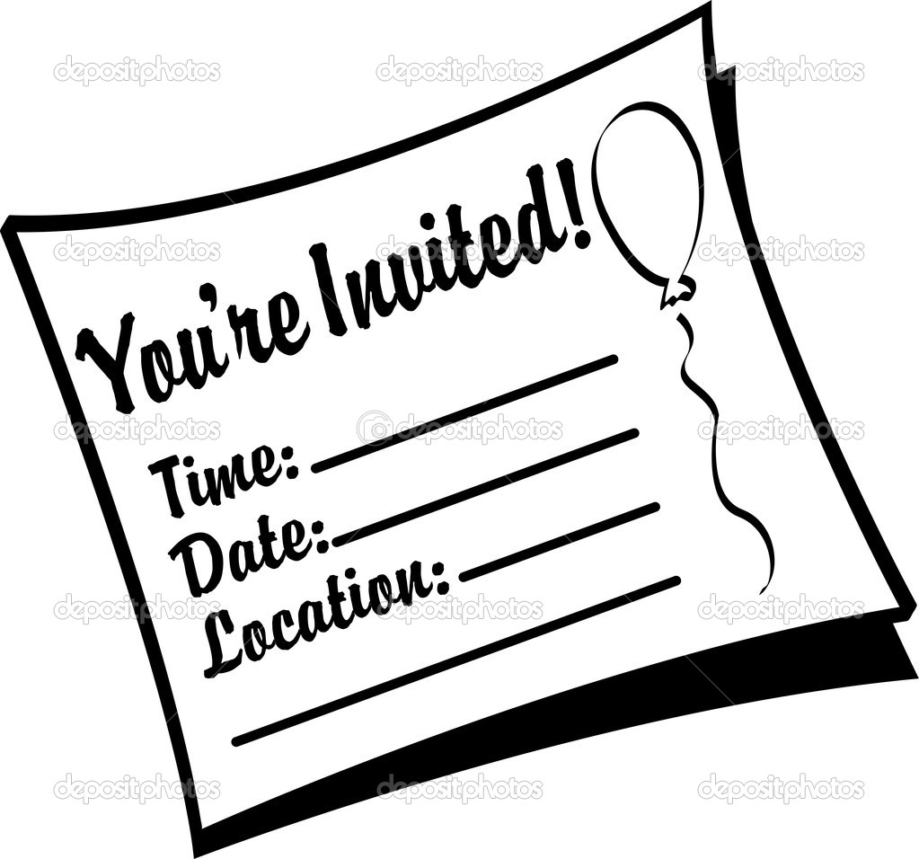 Black And White Youre Invited Birthday Party Invitation â Stock